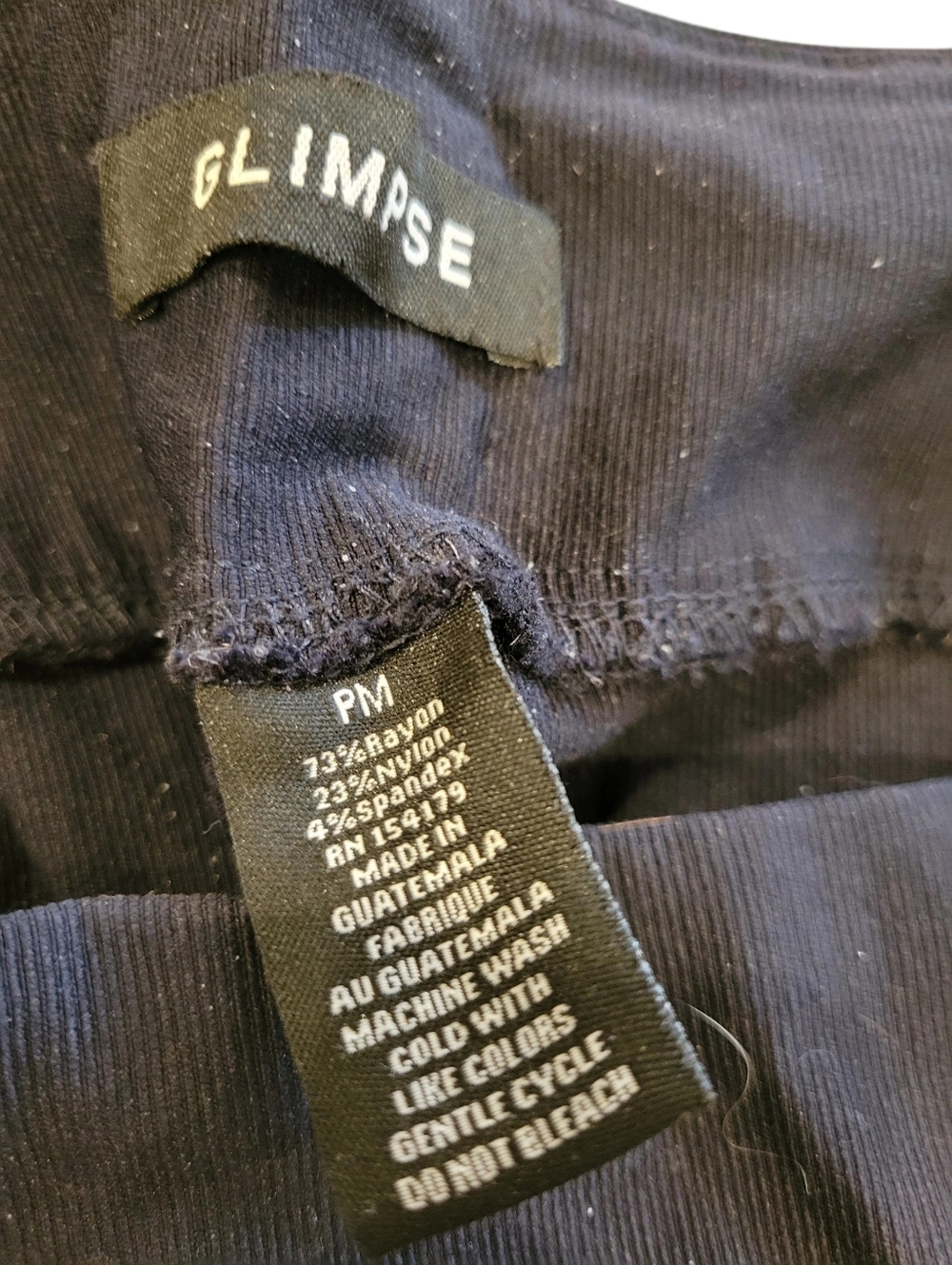 Glimse Black Stretchy Pull On Wide Band Womans Pants PM - Picture 5 of 7